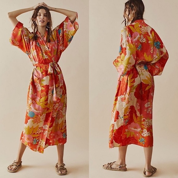 Nwt Spell & The Gypsy Tyler Maxi Robe Chili Red Size S/M - Picture 6 of 14